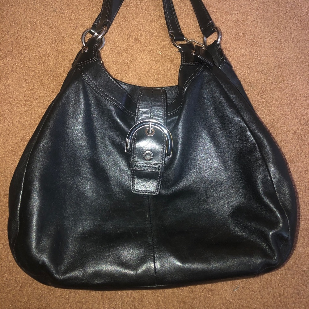 ONE DAY BLACK LEATHER COACH BAG👛🔴Quality